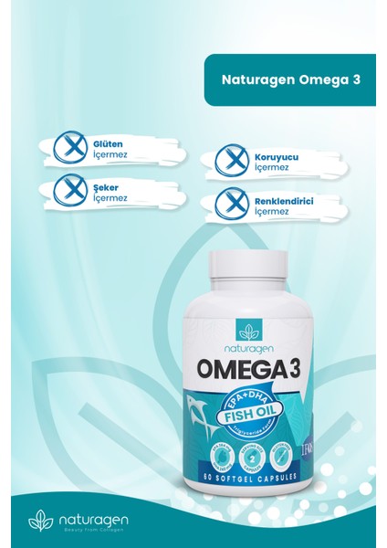 1200 mg Omega 3 Fish Oil Balık Yağı 60 Yumuşak Kapsül