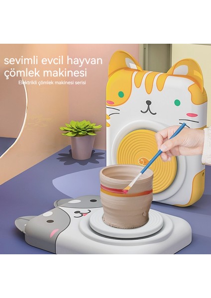 Çocuk Eğitici Eğlenceli Kil Heykel Manuel Elektrikli Çömlek Makinesi1 (Yurt Dışından)
