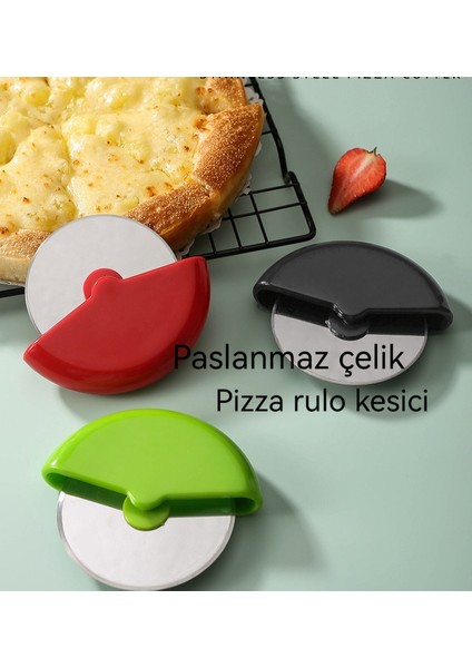 Mutfak Paslanmaz Çelik Pizza Kesme Yuvarlak Rulo Aracı (Yurt Dışından)