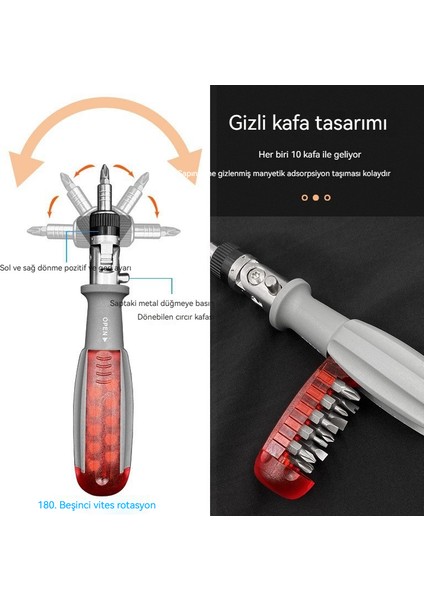 Çok Açılı 10 Bir Arada Iki Yönlü Çok Kullanıcılı Tornavida Aracı Seti (Yurt Dışından) fiyatları