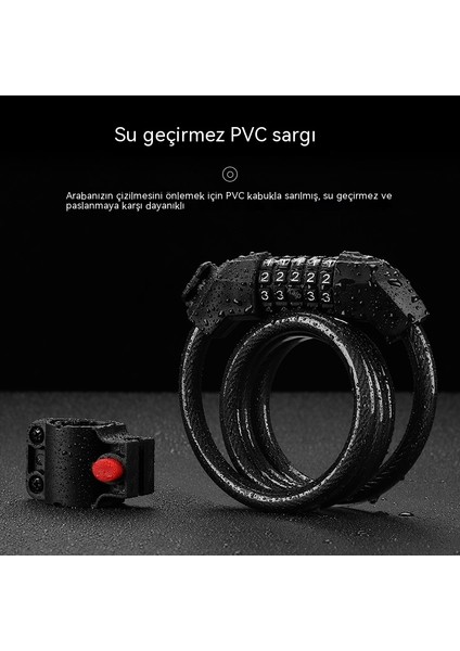 Bisiklet Beş Haneli Bisiklet Taşınabilir Kalın ve Uzun Şifreli Kilit (Yurt Dışından) fırsatları