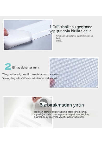 12'li Paket S Şeklinde Şeffaf Banyo Zemini Kaymaz Şeritler (Yurt Dışından)