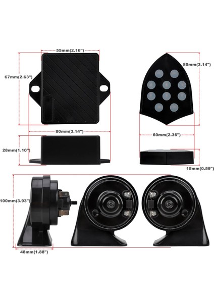 Mrsogo Araç Otomobil 12 Volt Elektronik Salyangoz Korna Siren 10 Ses fırsatları