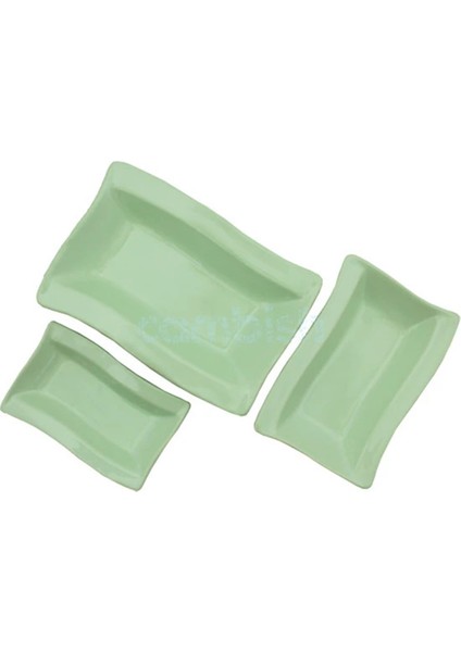 Seramik 3 Boy Yeşil Çerezlik Kahvaltılık Sunumluk modelleri