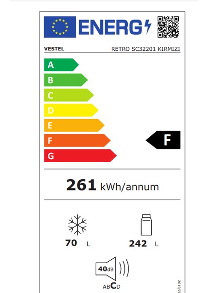 Retro SC32201 Kırmızı F Enerji Sınıfı 318 Lt Buzdolabı