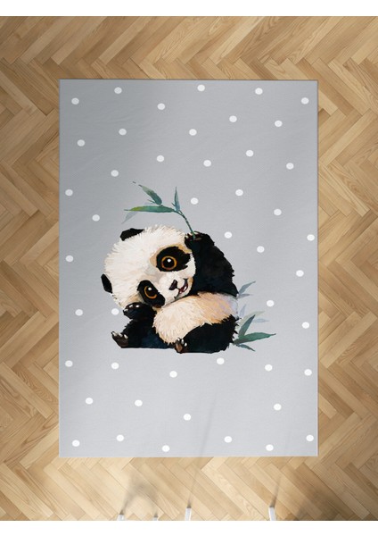 Bebek ve Çocuk Odası Sevimli Panda Desenli Halı