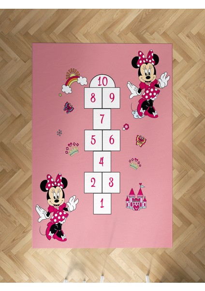 Bebek ve Çocuk Odası Seksekli Minnie Mouse Desenli Halı