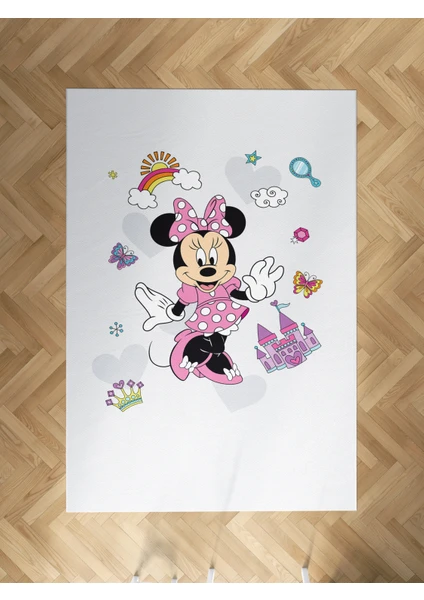 Mekta Home Bebek ve Çocuk Odası Minnie Mause Küçük Figür Desenli Halı