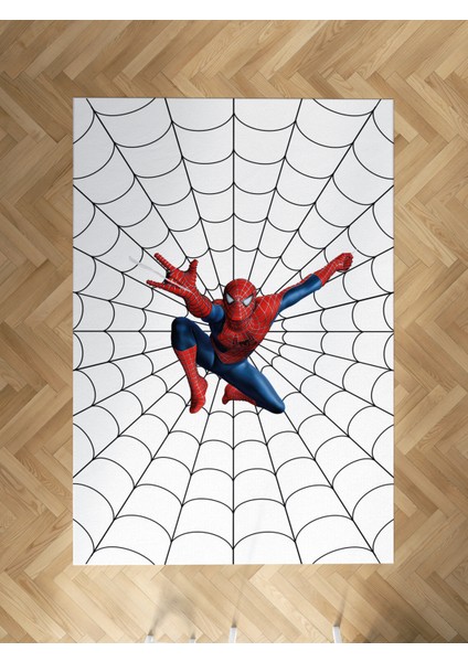 Bebek ve Çocuk Odası Ağ ve Spiderman Desenli Halı
