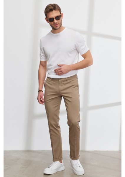 Slim Fit Dar Kesim Yan Cepli Pamuklu Esnek Armürlü Pantolon fiyatları