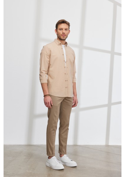 Slim Fit Dar Kesim Yan Cepli Pamuklu Esnek Armürlü Pantolon indirimleri