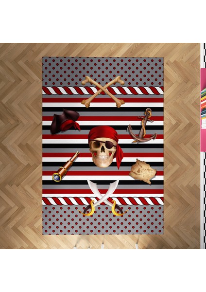 Bebek ve Çocuk Odası Kuru Kafa Desenli Halı