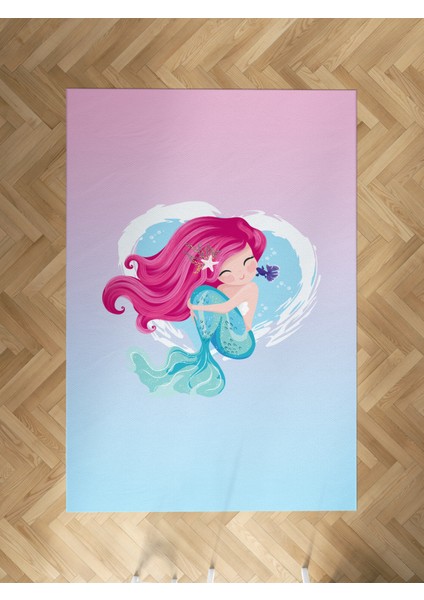 Bebek ve Çocuk Odası Deniz Kızı Desenli Halı