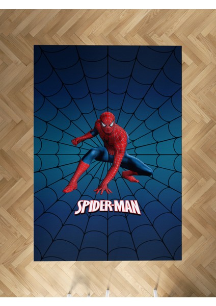 Bebek ve Çocuk Odası Spider Man Desenli Lacivert Halı