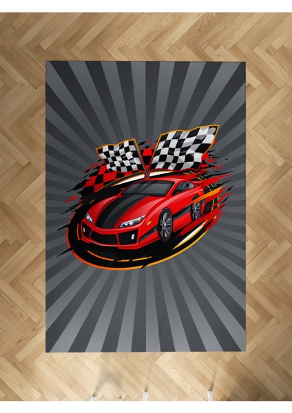 Bebek ve Çocuk Odası Kırmızı Mcqueen Desenli Halı