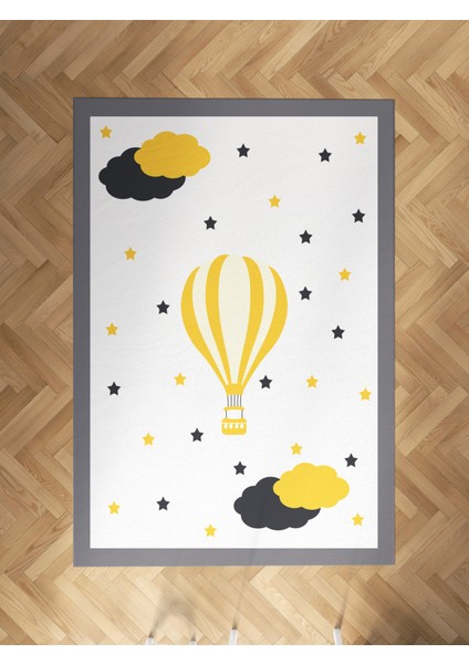 Bebek ve Çocuk Odası Uçan Balon Desenli Halı