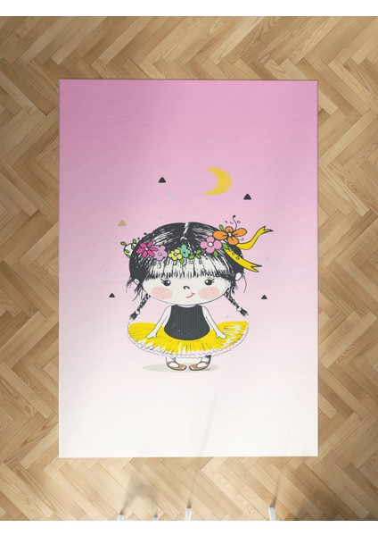 Bebek ve Çocuk Odası Balerin Çocuk Desenli Halı