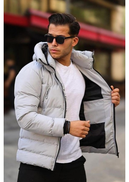 Elyaf Dolum Kapüşonlu Rahat Kullanım Slim Fit Kalıp Erkek Kışlık Mont fiyatları