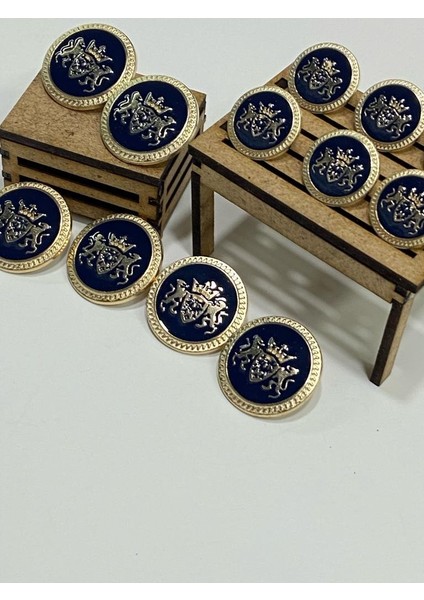 Kaban ve Trençkot Ceket Düğmesi Takımı / Çift Aslan Modeli Içi Lacivert fırsatları