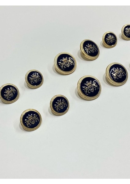 Blazer Ceket Düğmesi Takımı 4+8 Gold Içi Lacivert fiyatları