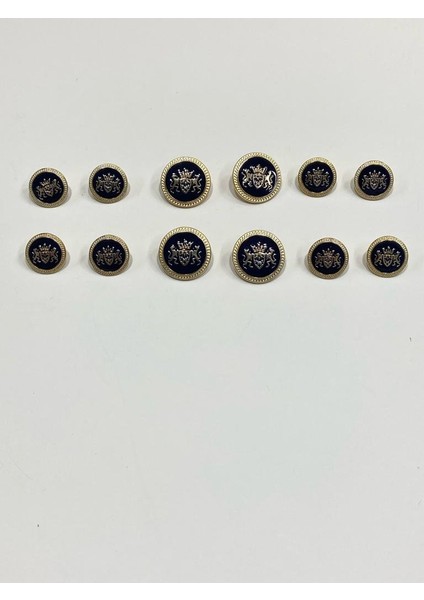 Blazer Ceket Düğmesi Takımı 4+8 Gold Içi Lacivert modelleri