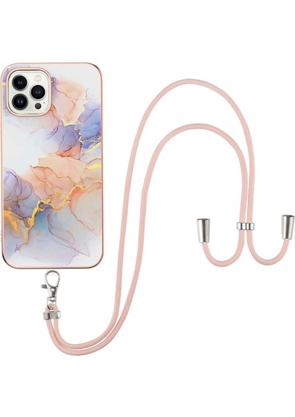 Iphone 15 Pro Max White Için Boyun Kradard ile Imd Tpu Kılıfı (Yurt Dışından)