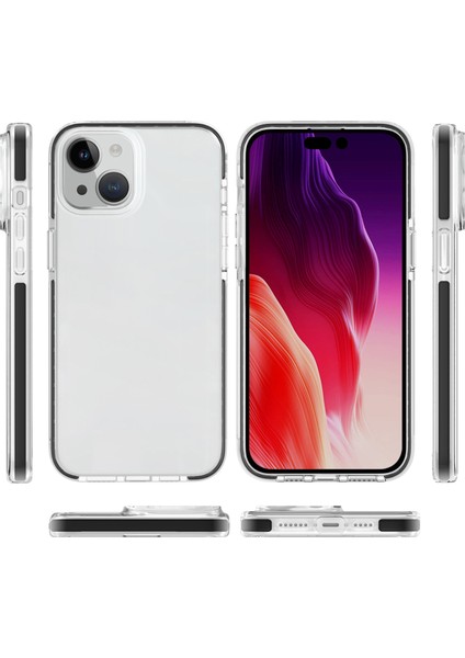Iphone 15 Plus Siyah Için Iki Renkli Şeffaf Telefon Kılıfı (Yurt Dışından)
