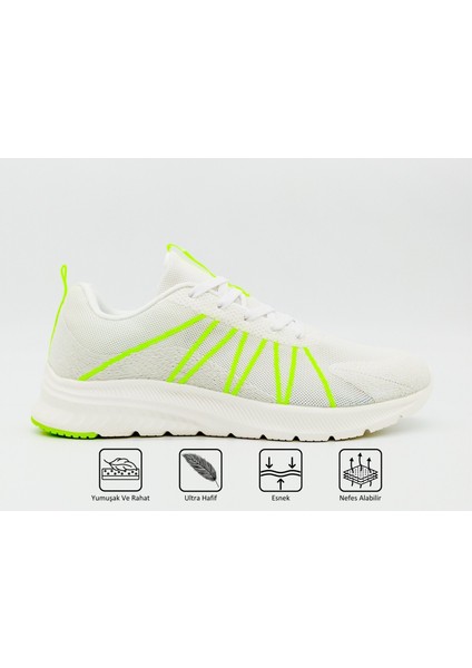 Running Kadın Beyaz Kaymaz Taban Ortopedik Nefes Alabilen Garantili Rahat Hafif Günlük Sneaker Yürüyüş Koşu Spor Ayakkabısı EW02888H