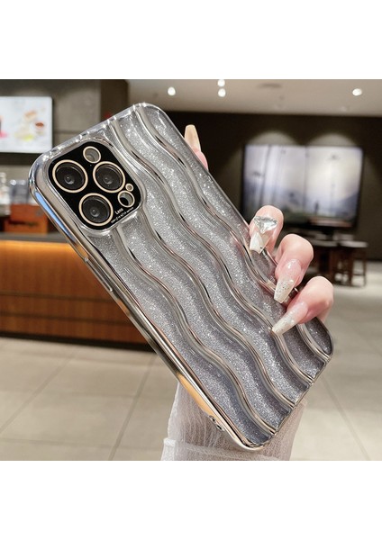 Iphone 15 Pro Max Silver Için Ectropated Tpu Telefon Kılıfı (Yurt Dışından)