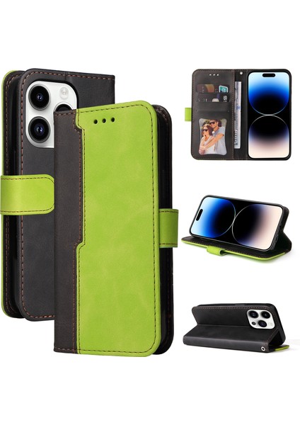 Iphone 15 Pro Max Green Için Deri Telefon Kasası (Yurt Dışından)