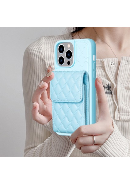 Iphone 15 Pro Max Blue Için Dikey Cüzdan Pu Kılıf (Yurt Dışından)