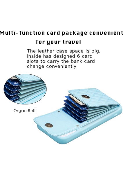 Iphone 15 Pro Max Blue Için Dikey Cüzdan Pu Kılıf (Yurt Dışından)