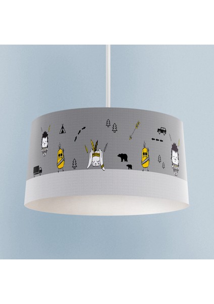 Bebek ve Çocuk Odası Yol ve Küçük Figür Desenli Avize