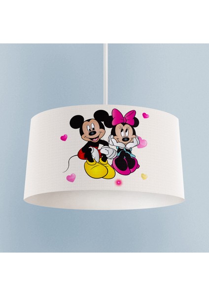Bebek ve Çocuk Odası Mickey ve Minnie Mause Desenli Avize
