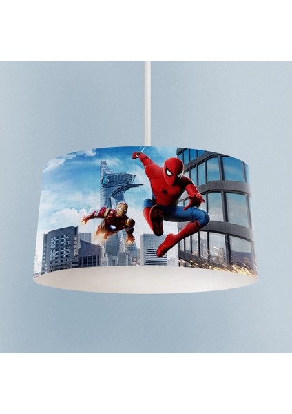 Bebek ve Çocuk Odası Iron Man ve Spider Man Desenli Avize