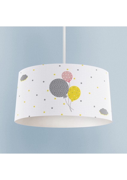 Bebek ve Çocuk Odası Üç Renkli Balon Desenli Avize