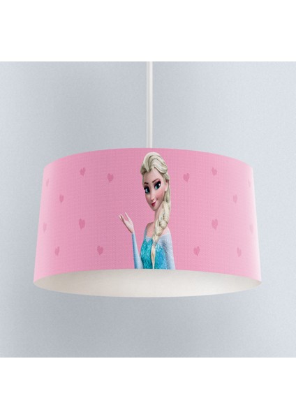 Bebek ve Çocuk Odası Pembe Elsa Desenli Avize