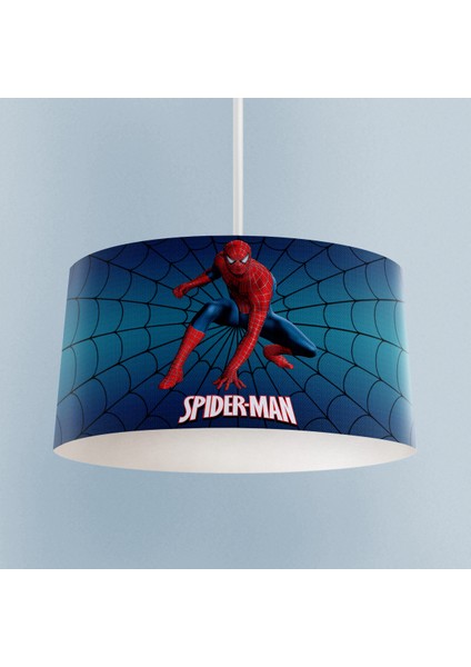 Bebek ve Çocuk Odası Spider Man Desenli Lacivert Avize
