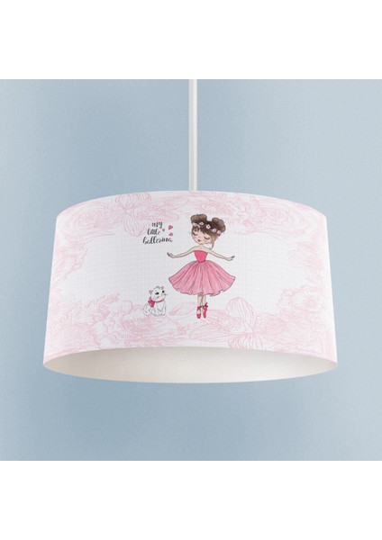 Bebek ve Çocuk Odası Balerin Kız ve Kedi Desenli Motifli Avize