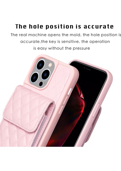 Iphone 15 Pro Maks Pembe Için Dikey Cüzdan Pu Kılıf (Yurt Dışından)