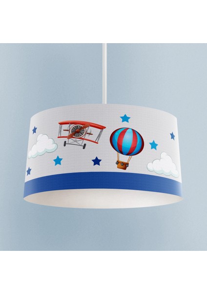 Bebek ve Çocuk Odası Uçak ve Uçan Balon Desenli Avize