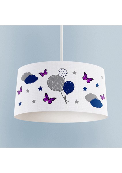 Bebek ve Çocuk Odası Kelebekli Balon Desenli Avize