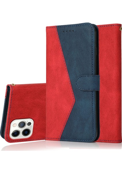 Iphone 15 Pro Max Red Için Çift Renkli Deri Kasa (Yurt Dışından)