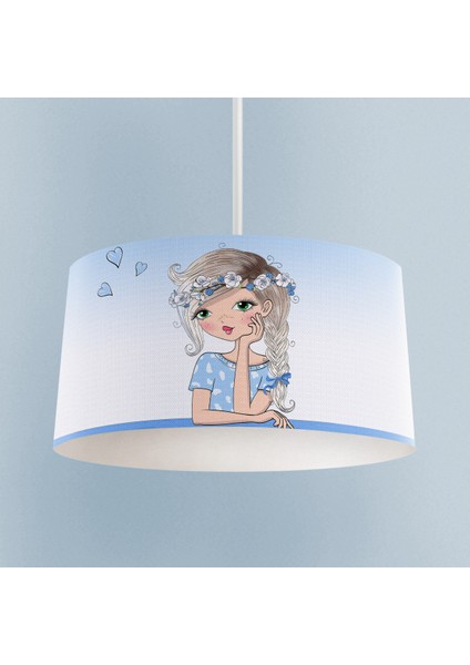 Bebek ve Çocuk Odası Romantic Girl Desenli Mavi Avize