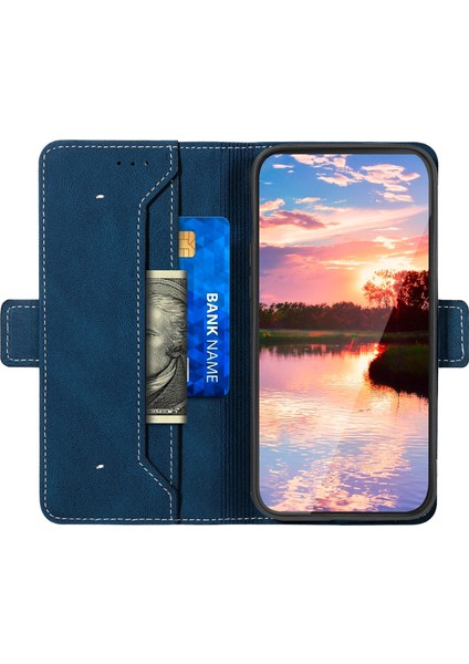 Iphone 15 Pro Max Blue Için Rfıd Deri Telefon Kılıfı (Yurt Dışından)