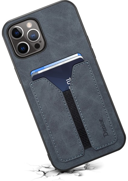 Iphone 15 Pro Max Gray Için Kart Yuvası Pu Geri Kılıf (Yurt Dışından)