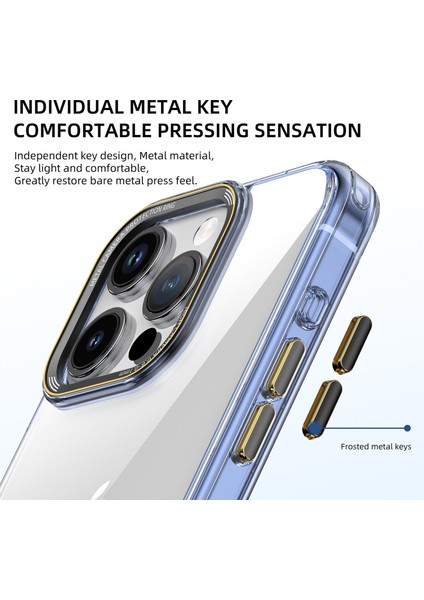 Iphone 15 Pro Şeffaf Için Ipaky Mg S Pc+Tpu Kılıfı (Yurt Dışından)