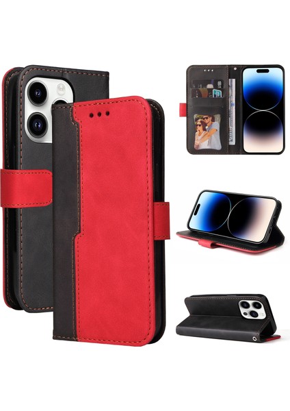 Iphone 15 Pro Max Red Için Deri Telefon Kılıfı (Yurt Dışından)