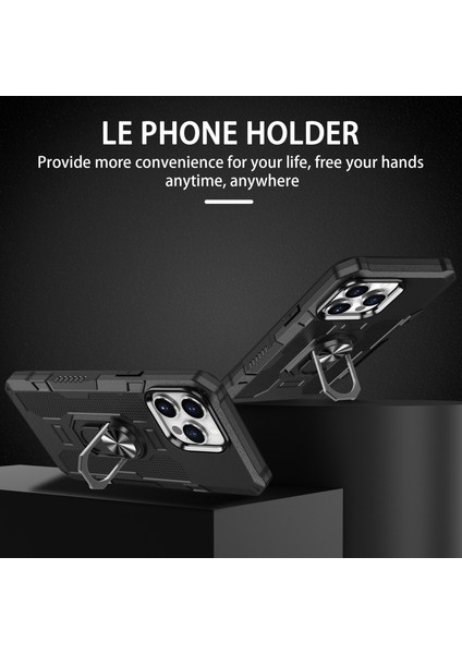 Iphone 15 Pro Black Için Yüzük Tutucu Armor Hibrid Telefon Kılıfı (Yurt Dışından) fiyatları