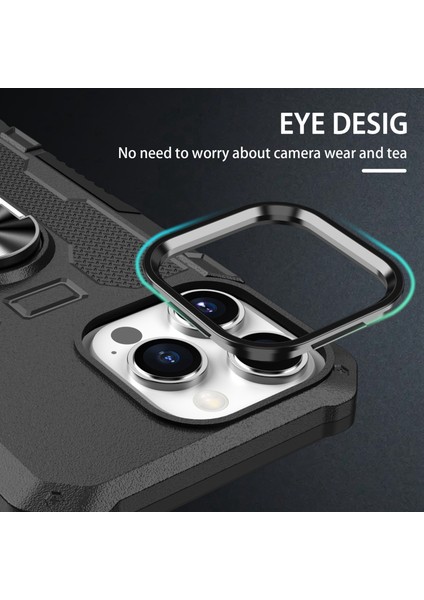 Iphone 15 Pro Black Için Yüzük Tutucu Armor Hibrid Telefon Kılıfı (Yurt Dışından) fırsatları